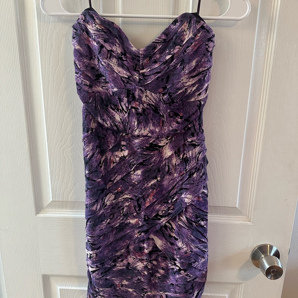 Elegant Purple Patterned Dress